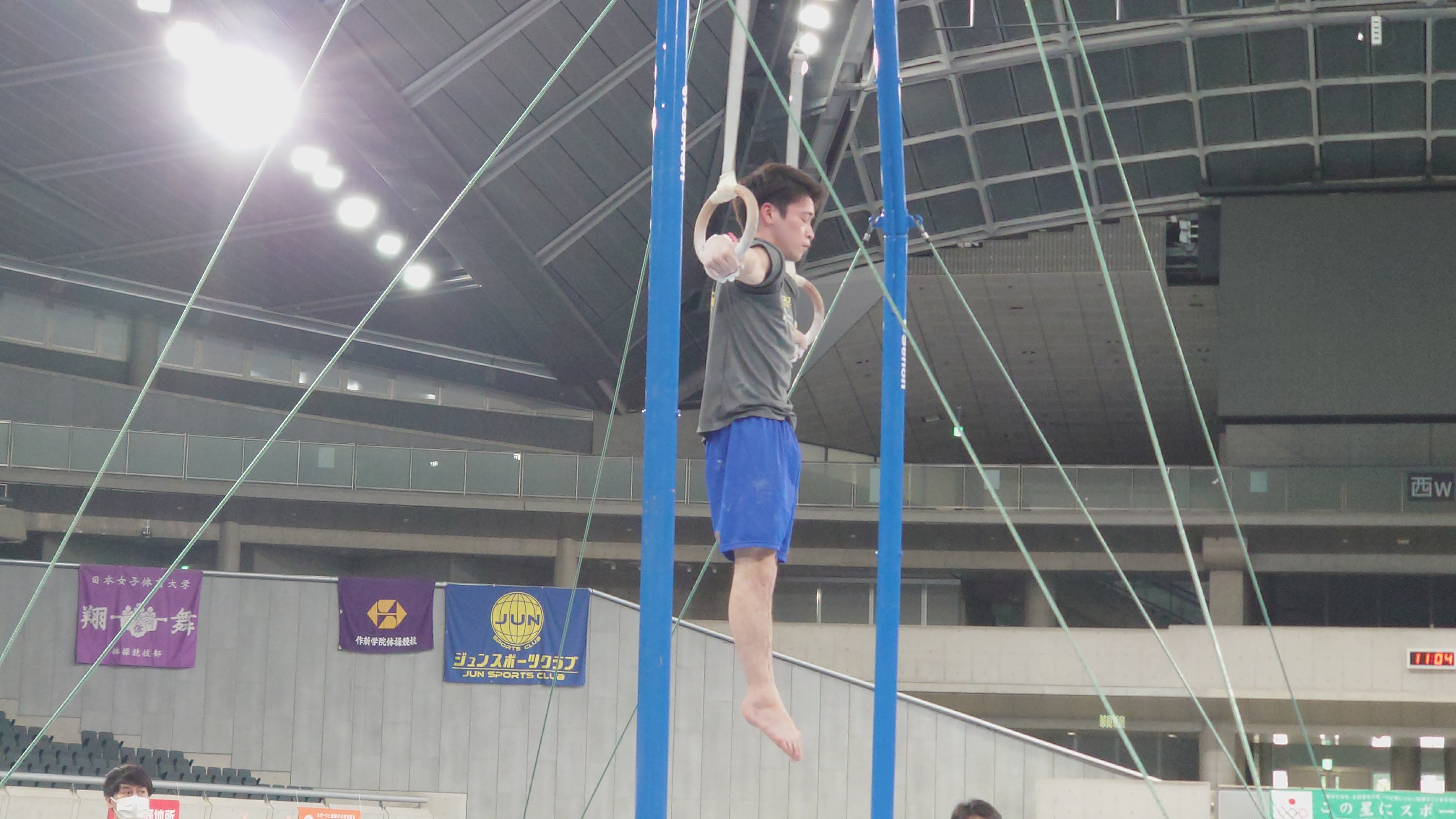 山岡航太郎｜つり輪｜会場練習