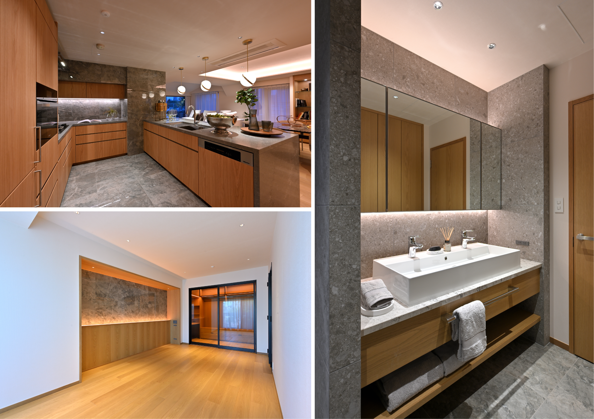 上質な素材や間接照明で演出されたホテルライクな空間