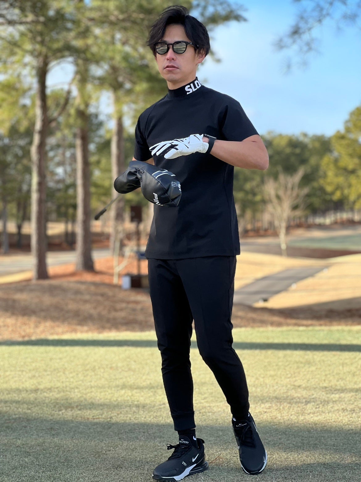COMONGOLF ゴルフウェア メンズ 半袖 春夏 モックネック シャツ