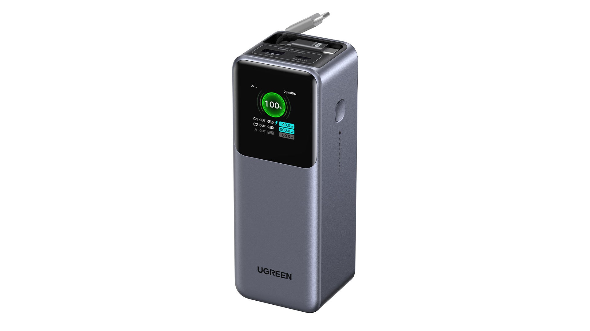 UGREEN、巻き取り式USB-Cケーブル内蔵のモバイルバッテリーと急速充電器を始めとした6モデルを発売