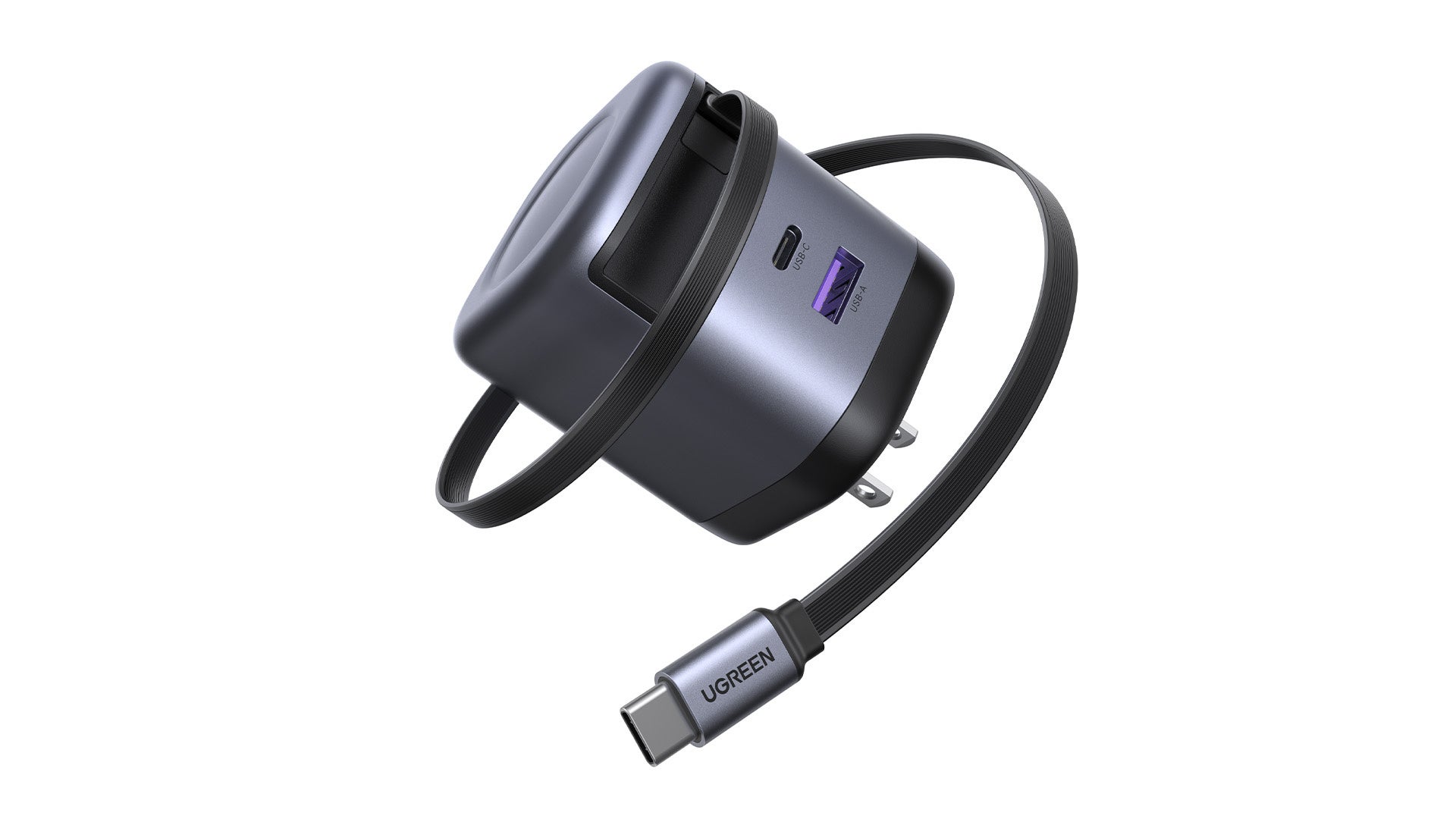 UGREEN、巻き取り式USB-Cケーブル内蔵のモバイルバッテリーと急速充電器を始めとした6モデルを発売
