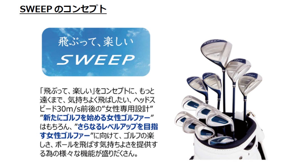 飛ぶって 楽しい 女性専用ゴルフクラブ Prgr Sweep シリーズ新発売 株式会社プロギアのプレスリリース 飛ぶって 楽しい 女性専用ゴルフクラブ Prgr Sweep シリーズ新発売 株式会社プロギアのプレスリリース