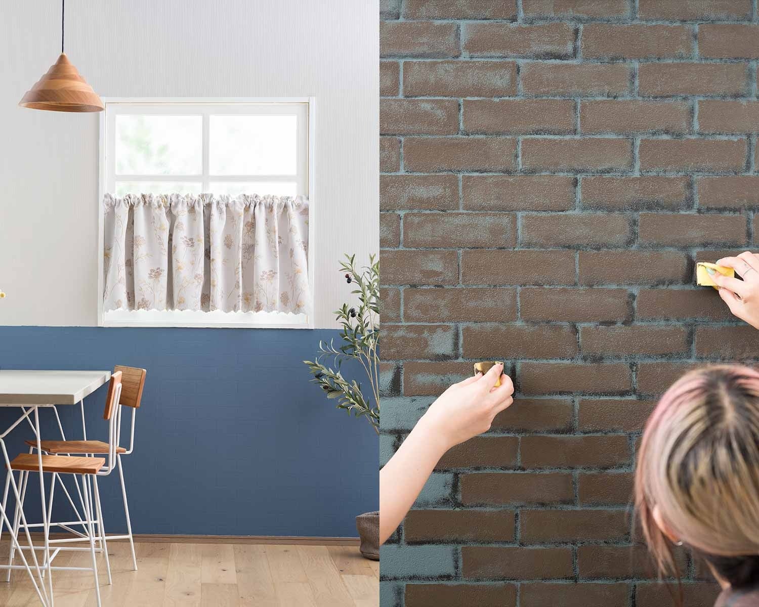 Fionaペンキ用下地壁紙｜スタッフによる施工例