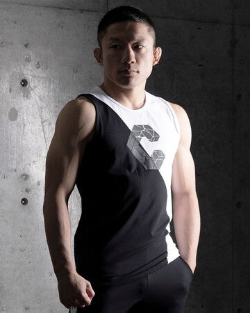 CRONOS トレーニングウェア CRONOS Mesh back sleeveless【BLACK×YELLOW】