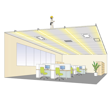 内装用ライン照明付き天井パネル