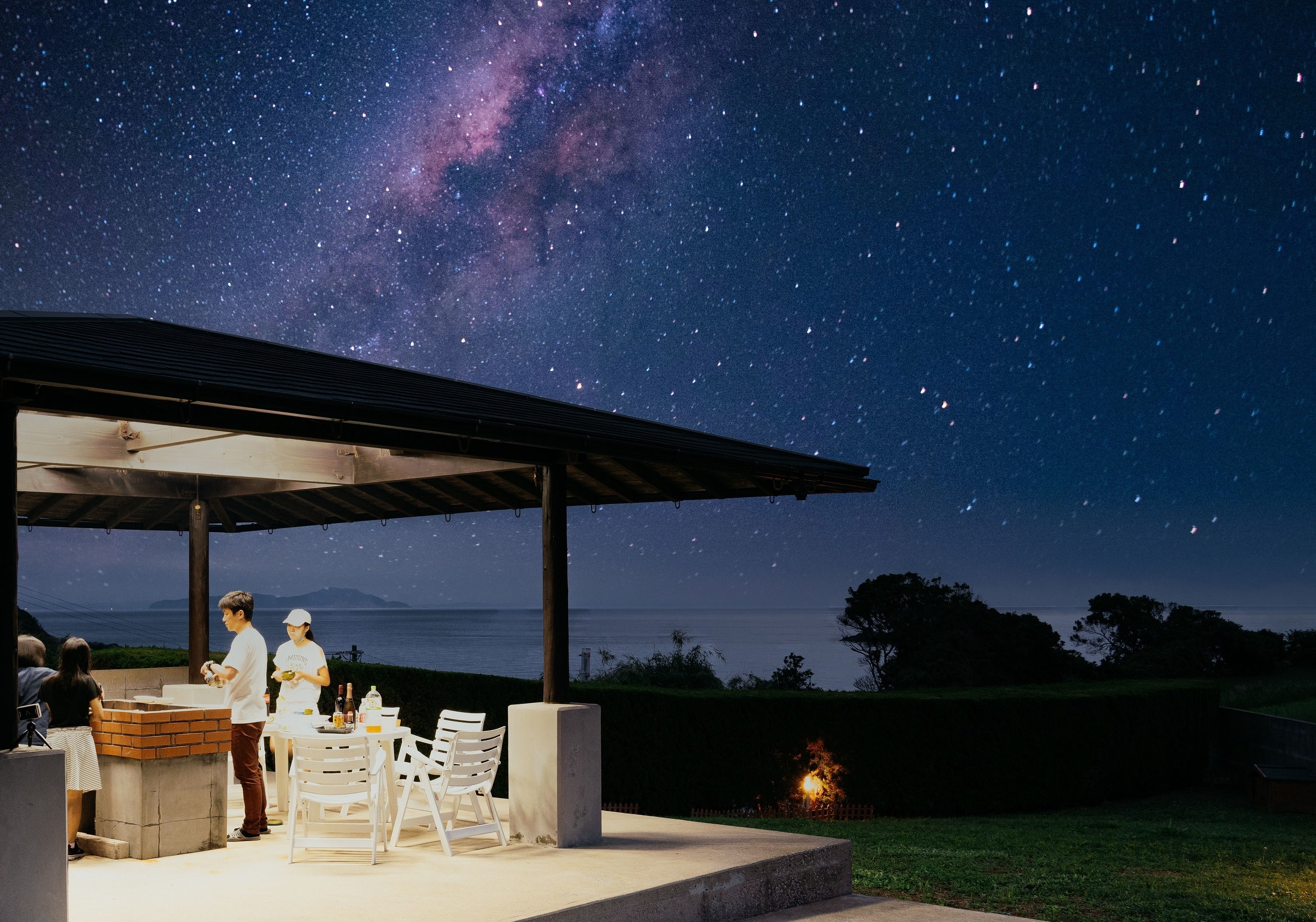 ritomaru villa @ hatsuyama iki　　夜空の星を眺めながらのBBQ