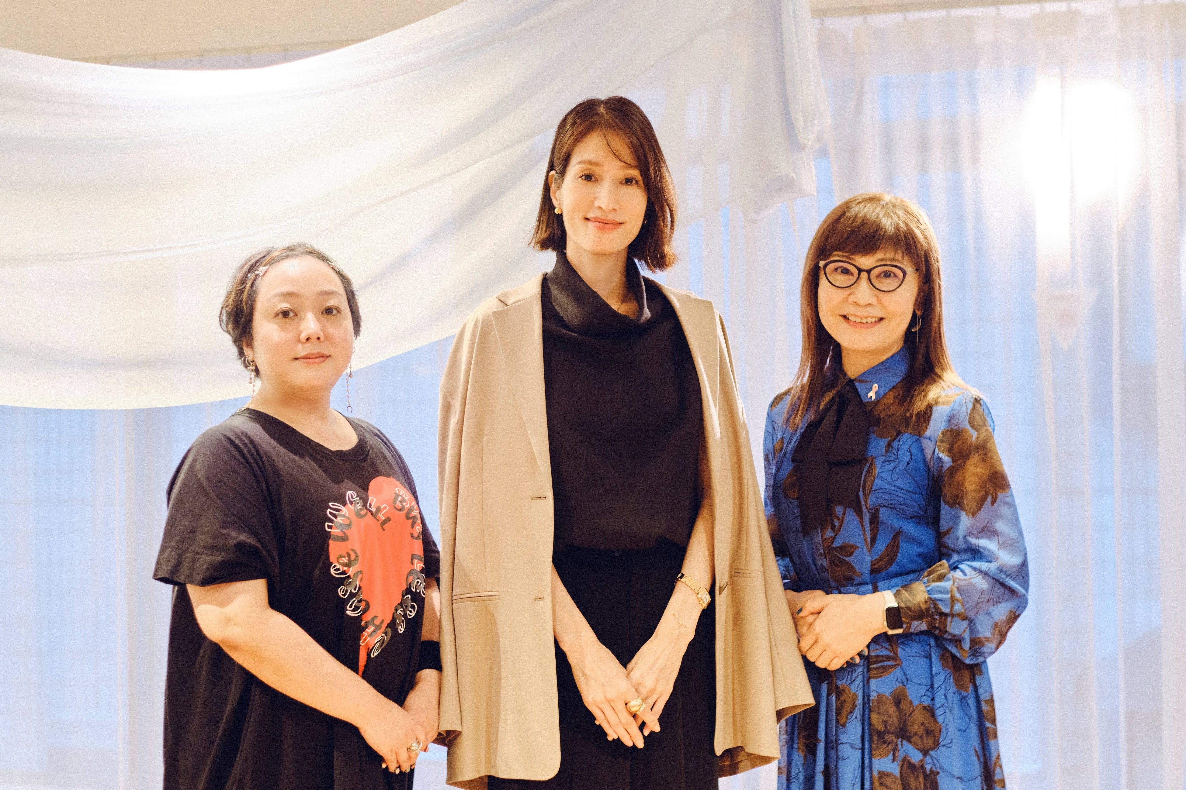 写真左から：動画クリエイター Megさん、モデル 佐藤 弥生さん、女性医療ジャーナリスト 増田 美加さん　Photo：MIRI SAITO