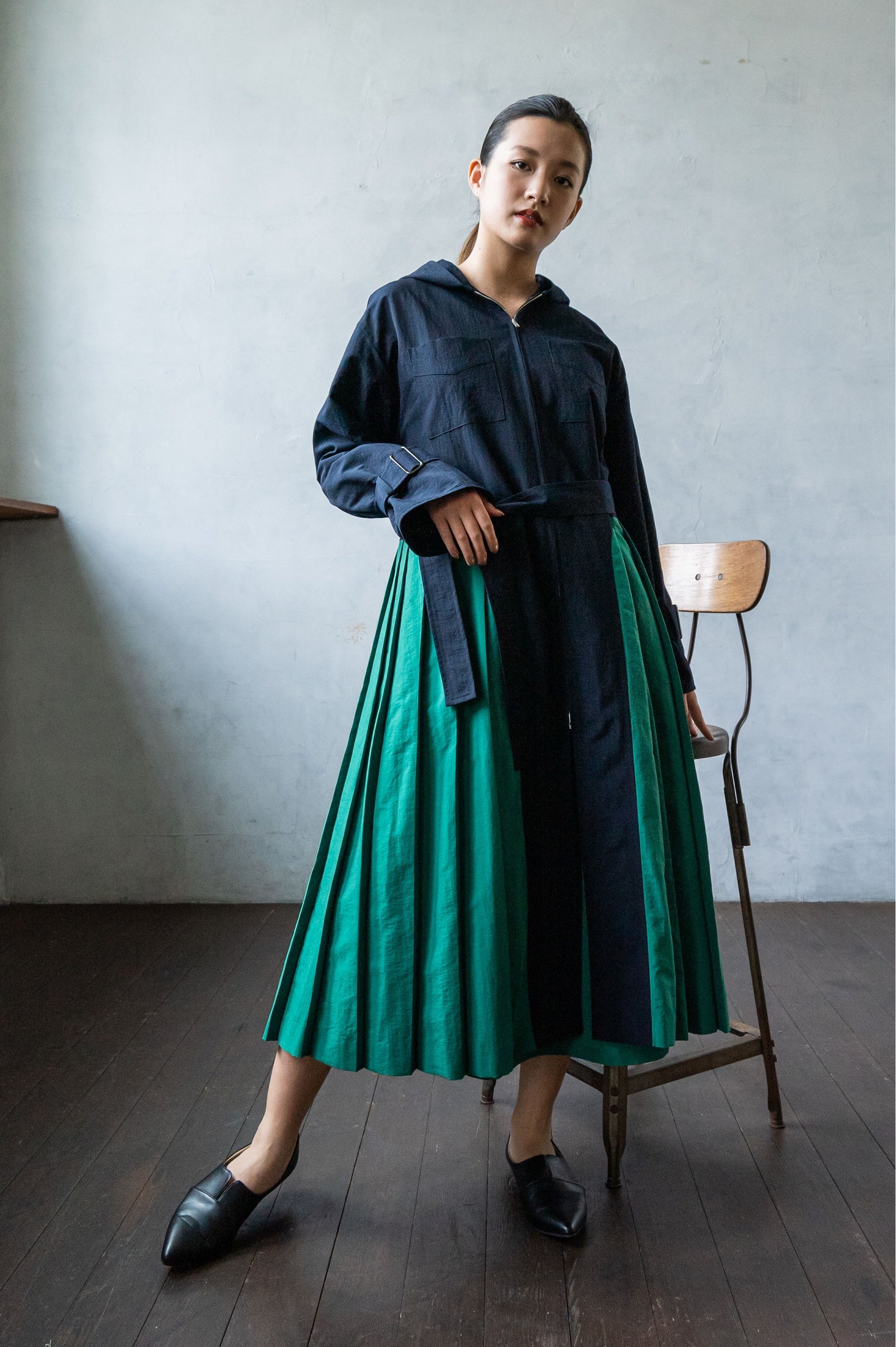 PLEATS FOODED LONG COAT  ￥60,500