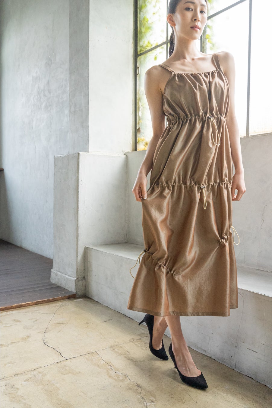 DRAWSTRING DESIGN DRESS ¥21,400