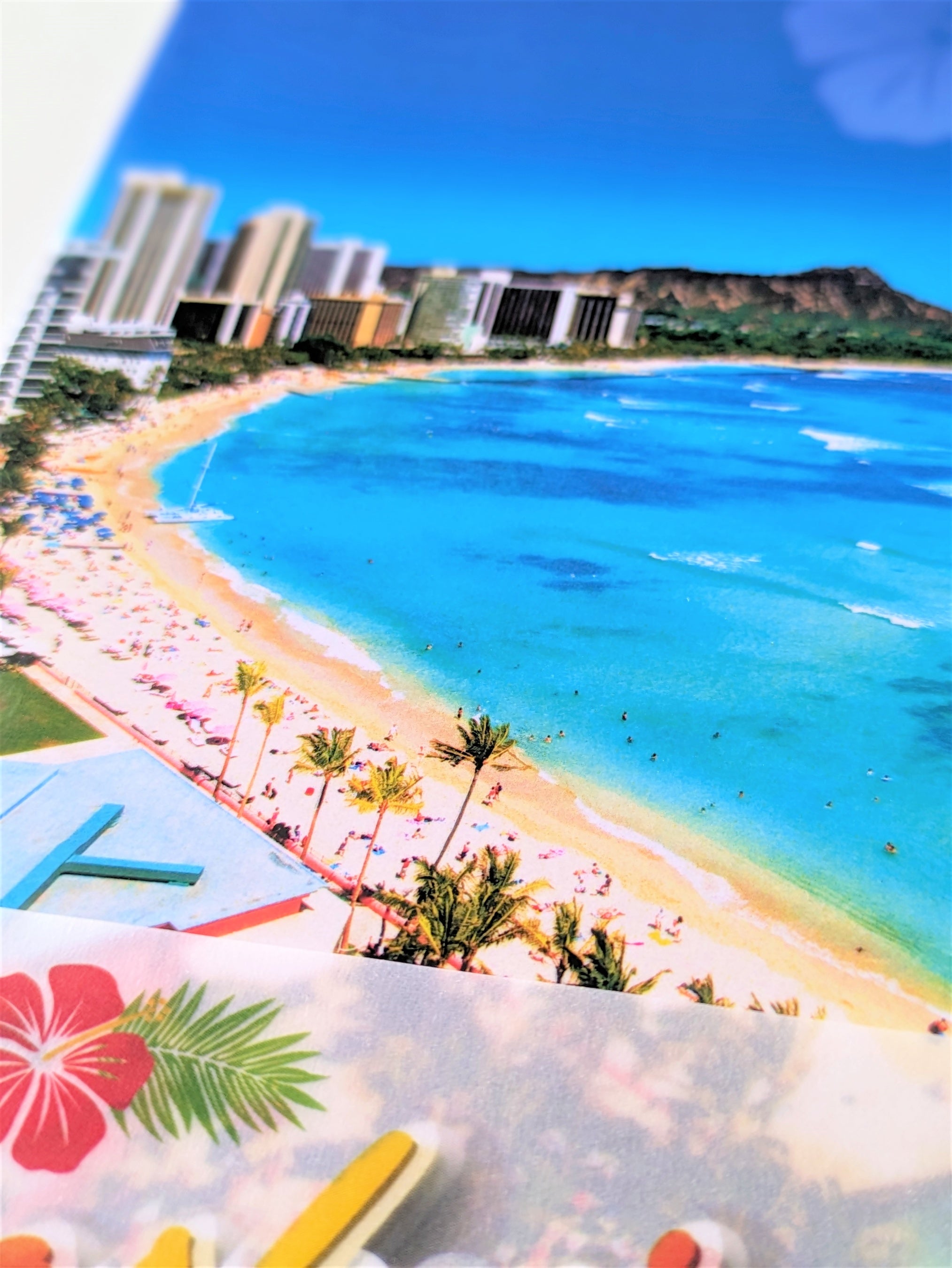 ワイキキビーチが賑やかなのがよく見えます。