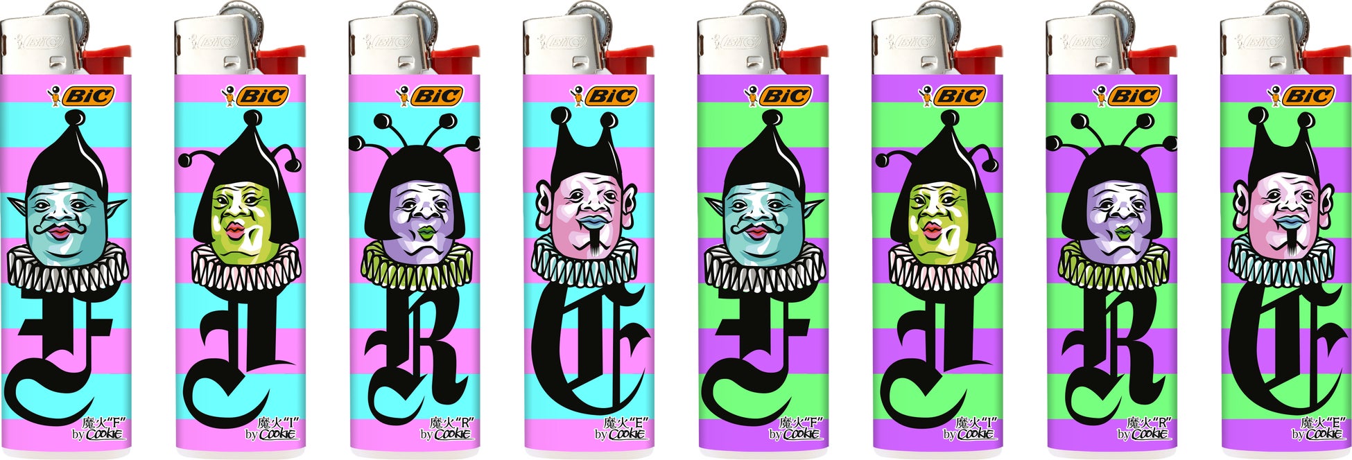 「ファミマ限定」BICライター吉本 爆弾くっきー描き下ろし 箱付きフルセット 1,800回も着火!“ずっと使えて、ビックり!”なコラボシリーズ第3