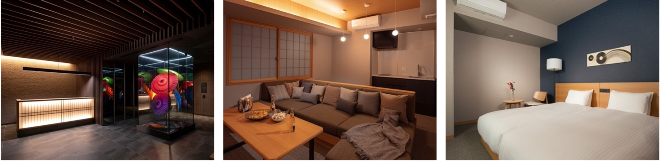 舞傘のエントランスアート、全室キッチン・ダイニングつき、独立したベッドルーム