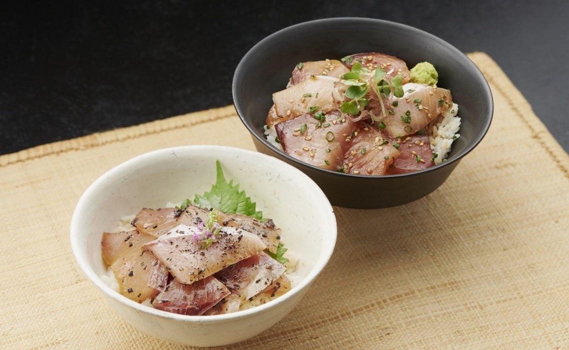 極寒ブリ™の漬け「りゅうきゅう」「たんたか」。漬け丼にして楽しめる。