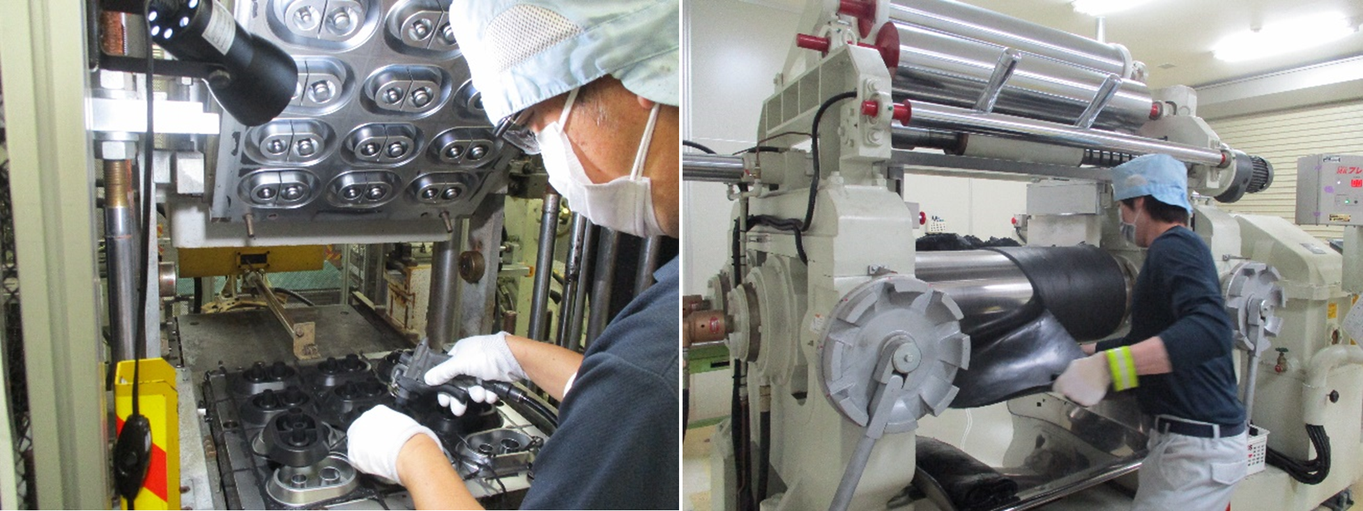 ハリガイ工業ではニーズに応じてゴム材料を使い分け特性を活かした「機能性ゴム製品」を製造する