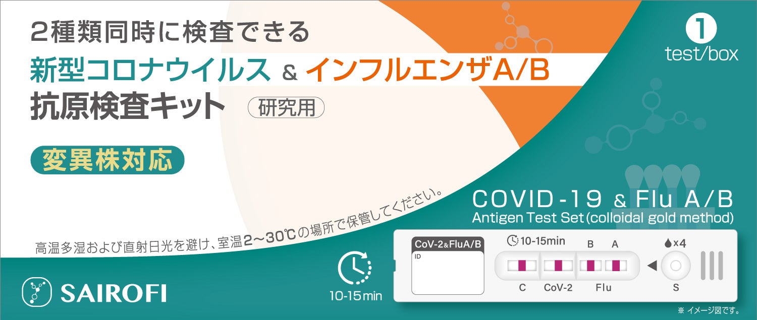 2種類同時に検査できる、「新型コロナウイルス&インフルエンザA/B抗原検査キット(研究用)」の販売を開始いたしました。 | サイロフィ生命科学 ...