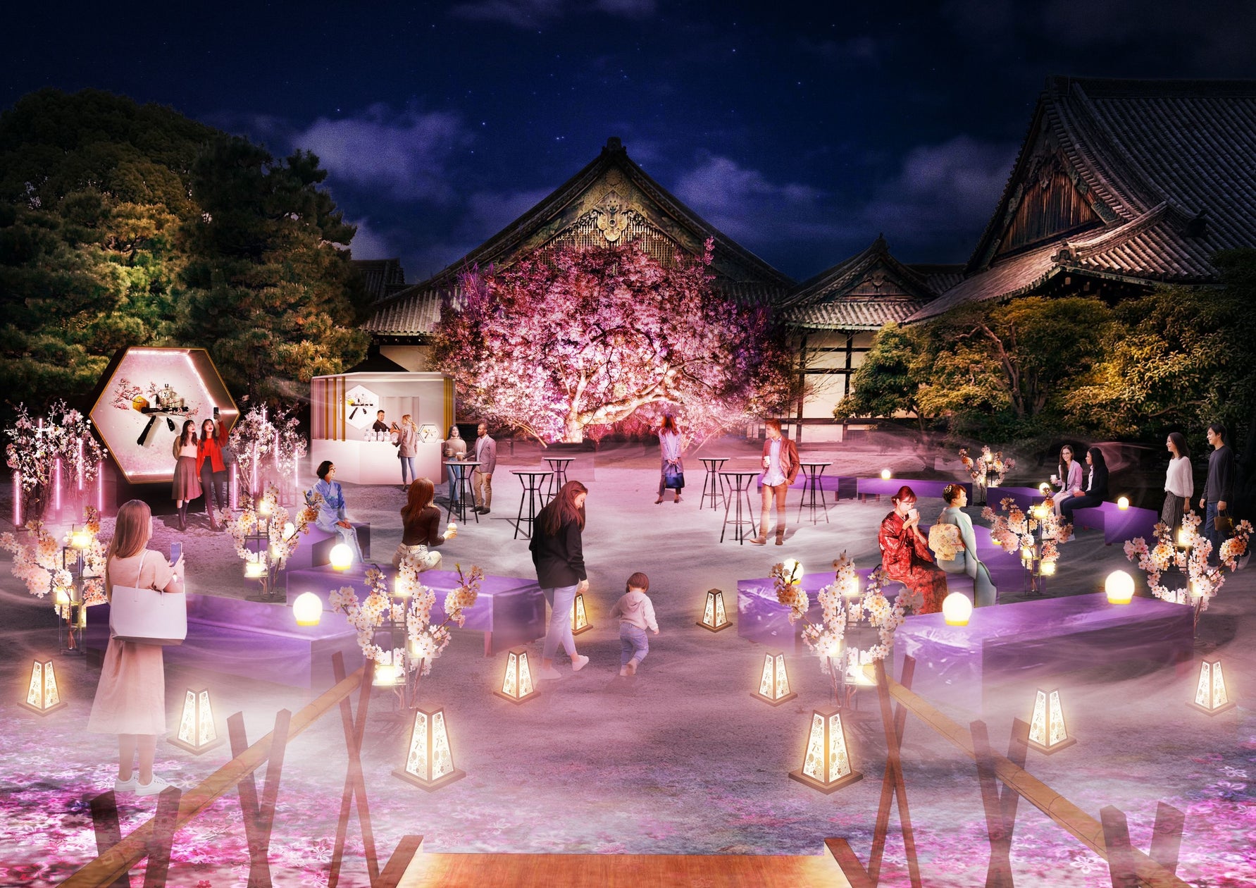 京都・二条城に桜のバーラウンジが期間限定で出現 | 株式会社ネイキッドのプレスリリース