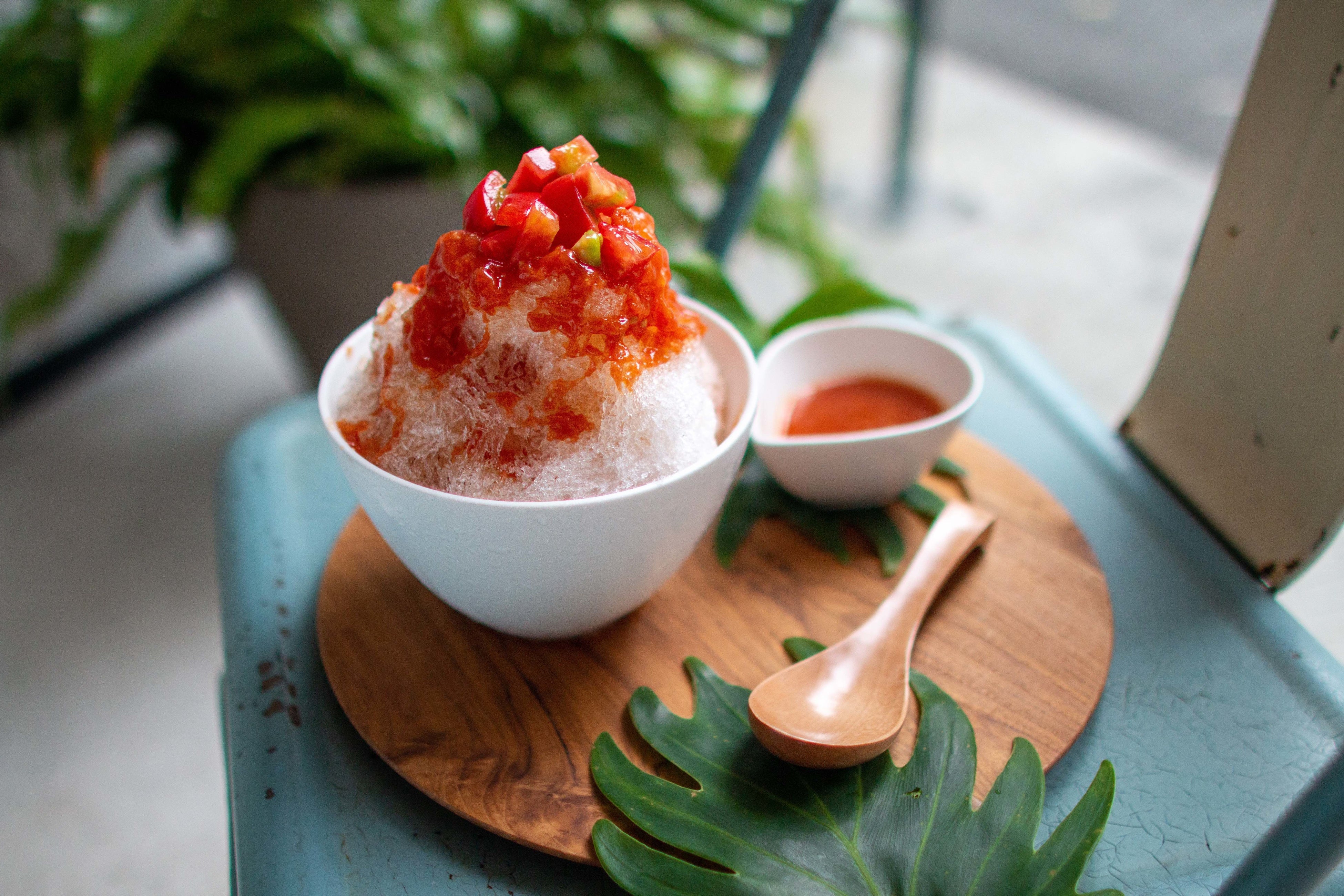 tree by naked vegan tomoato shaved ice instagrammable