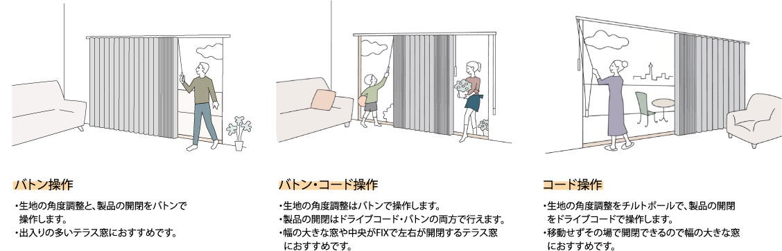 調光タテ型ブラインド AIRLE▼エアレ バトン操作▼タチカワブラインド マージ AR-706〜AR-708 カーテンのような柔らかな意匠と調光機能を兼ね備えた調光タテ型