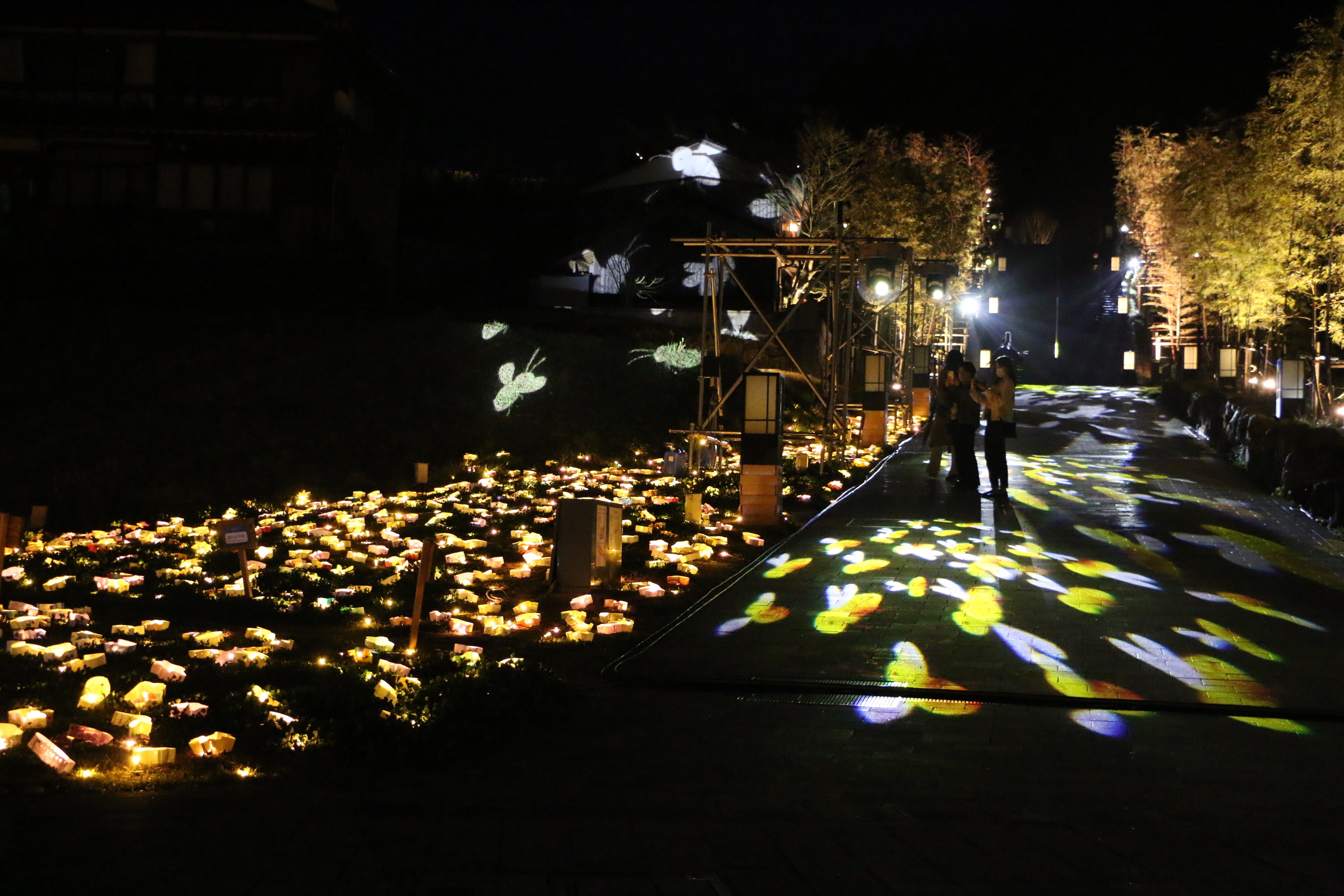 幻燈輪舞エリア(竹林の階段〜恩湯・雁木広場)