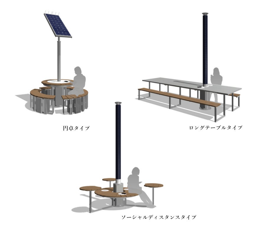 ソーラー充電ステーション卓憩シリーズ