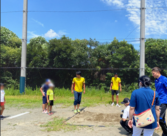 小田選手による走幅跳の指導