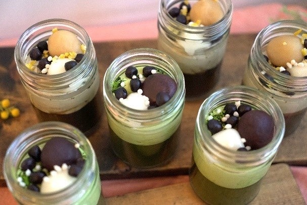 甘酒クリームあんみつ