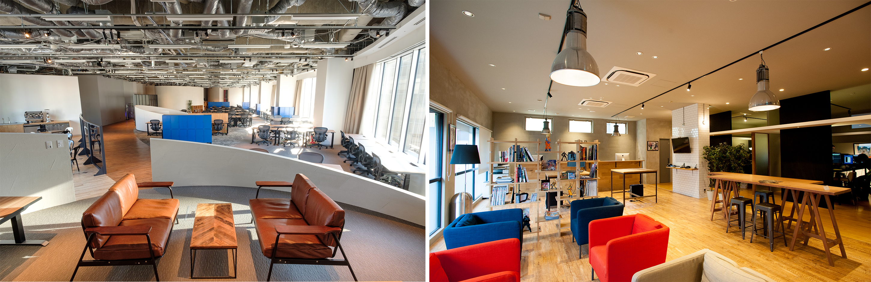 左：東京本社　右：天神ベースキャンプ（福岡）