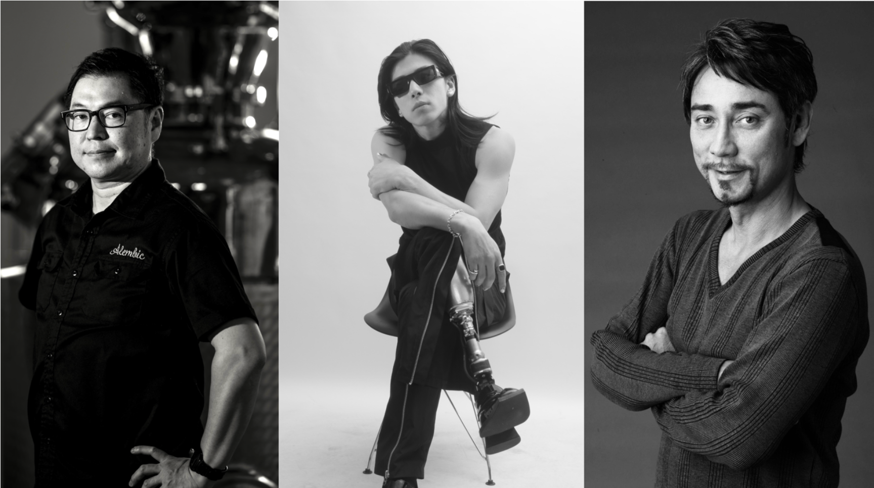 左よりアレンビック大野蒸留所 中川俊彦氏、川原渓青氏、クリス ペプラー氏