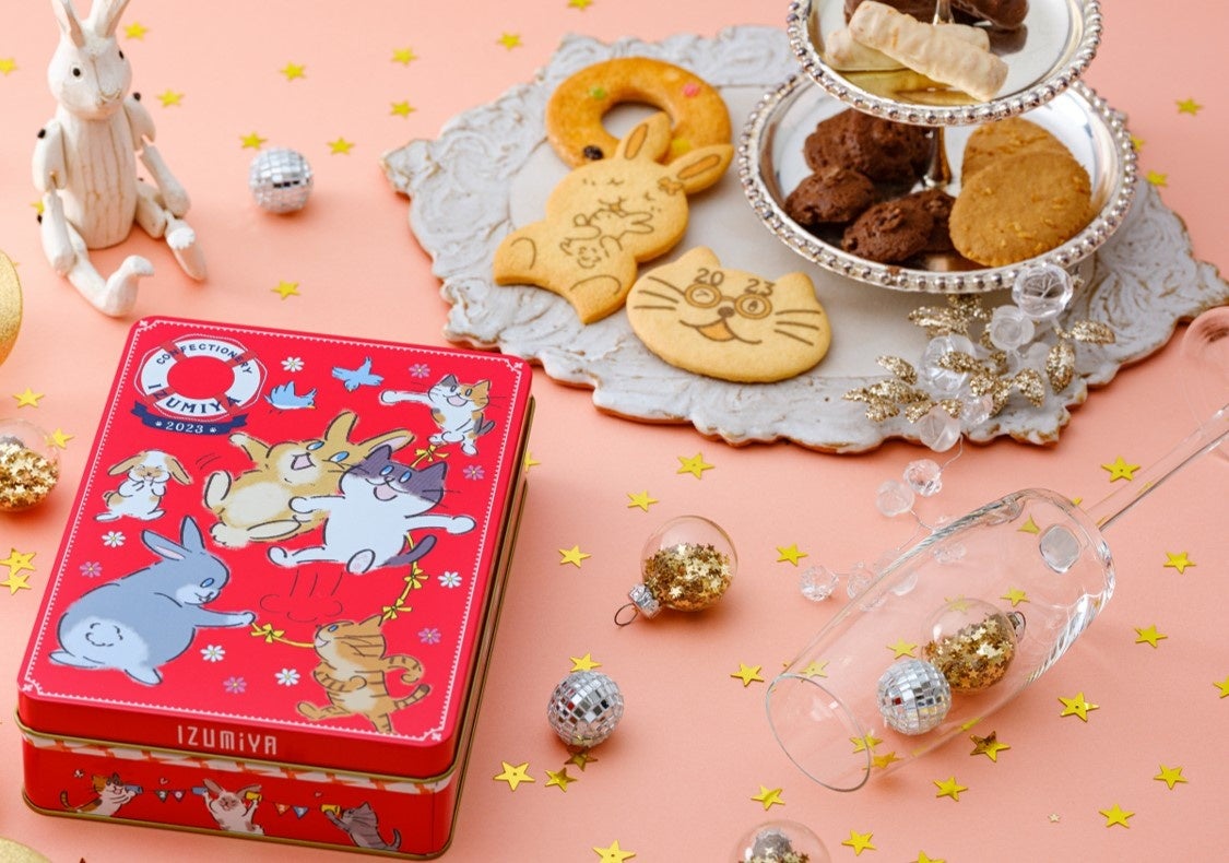 泉屋東京店 うさぎとねこ缶【幸せをつなぐ干支2023】