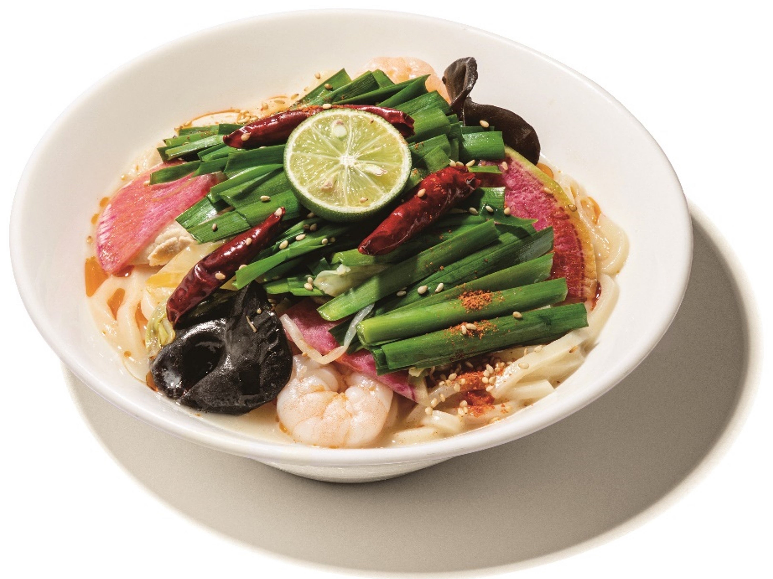 九州産激辛唐辛子粉『大魔王』使用 野菜たっぷり大辛ニラちゃんぽんうどん CITYSHOP（グランスタ東京／1F改札内） 1,573円（イートインのみ）