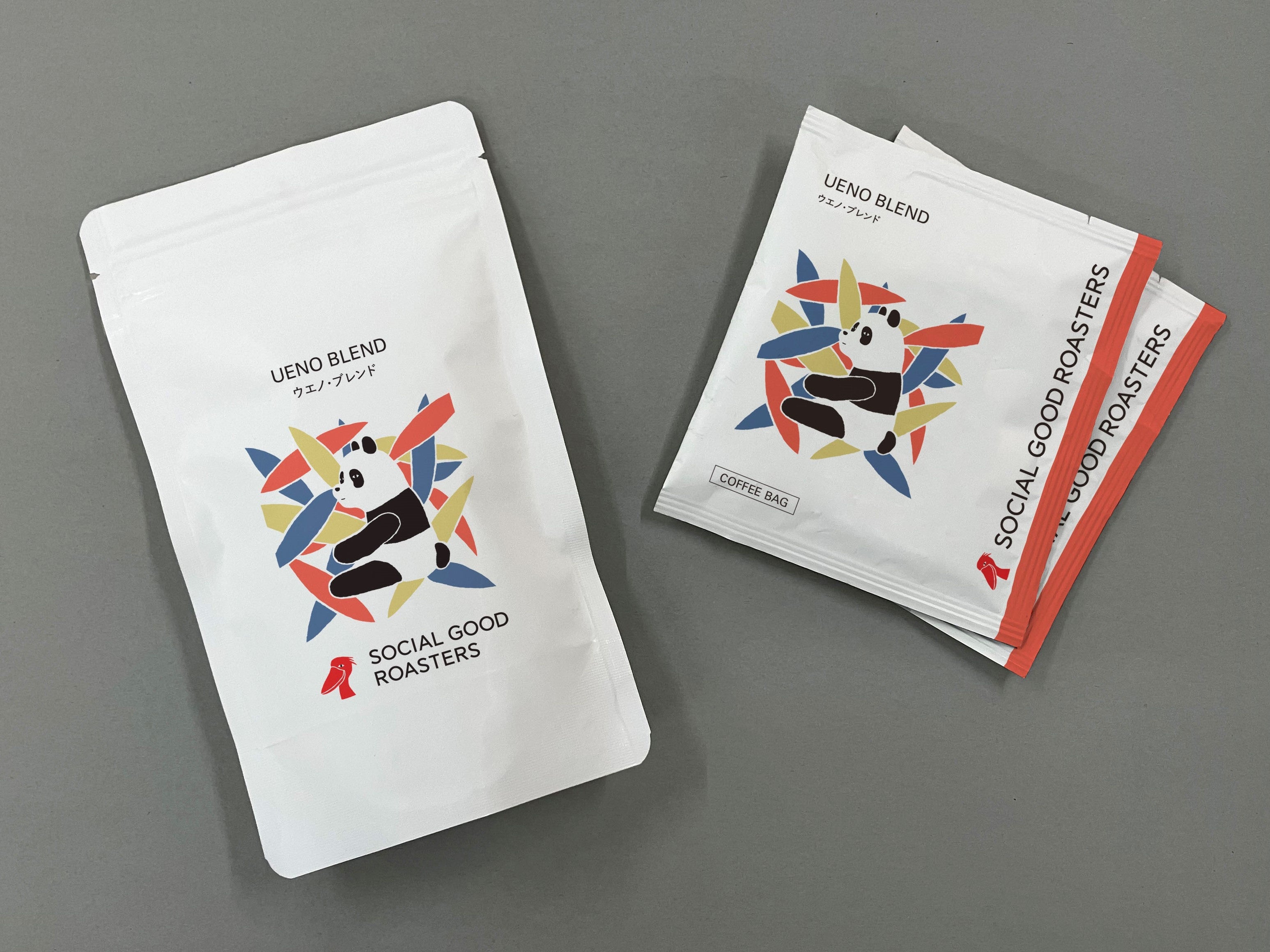 ウエノ・ブレンド  豆袋100g　1,100円  コーヒーバッグ5個セットギフト袋付き　1,300円  ドリップ1杯　500円（テイクアウト）