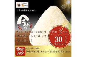 【会津産コシヒカリ新米2kg】30名にプレゼント!おむすび処ほんのり屋
