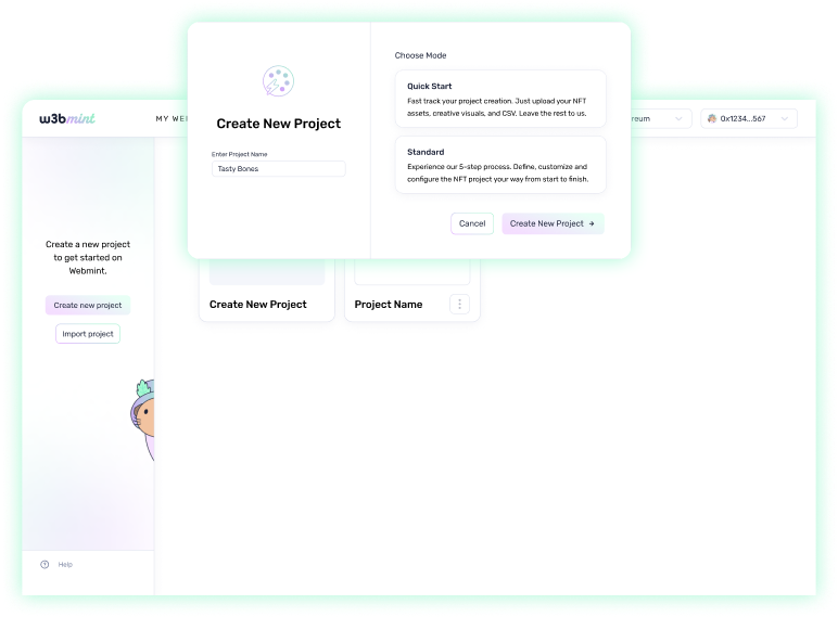 数分でミントサイトの作成が可能