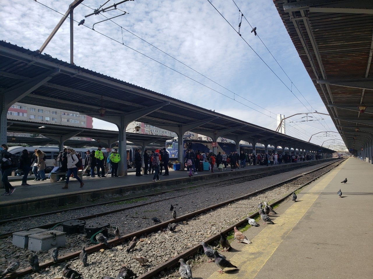 ブカレスト北駅に到着する避難民の様子（2022年3月21日PBV撮影）