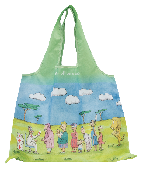 エコバッグ（メッセージ：すべての人々に質の高い基本的な保険サービスを。）