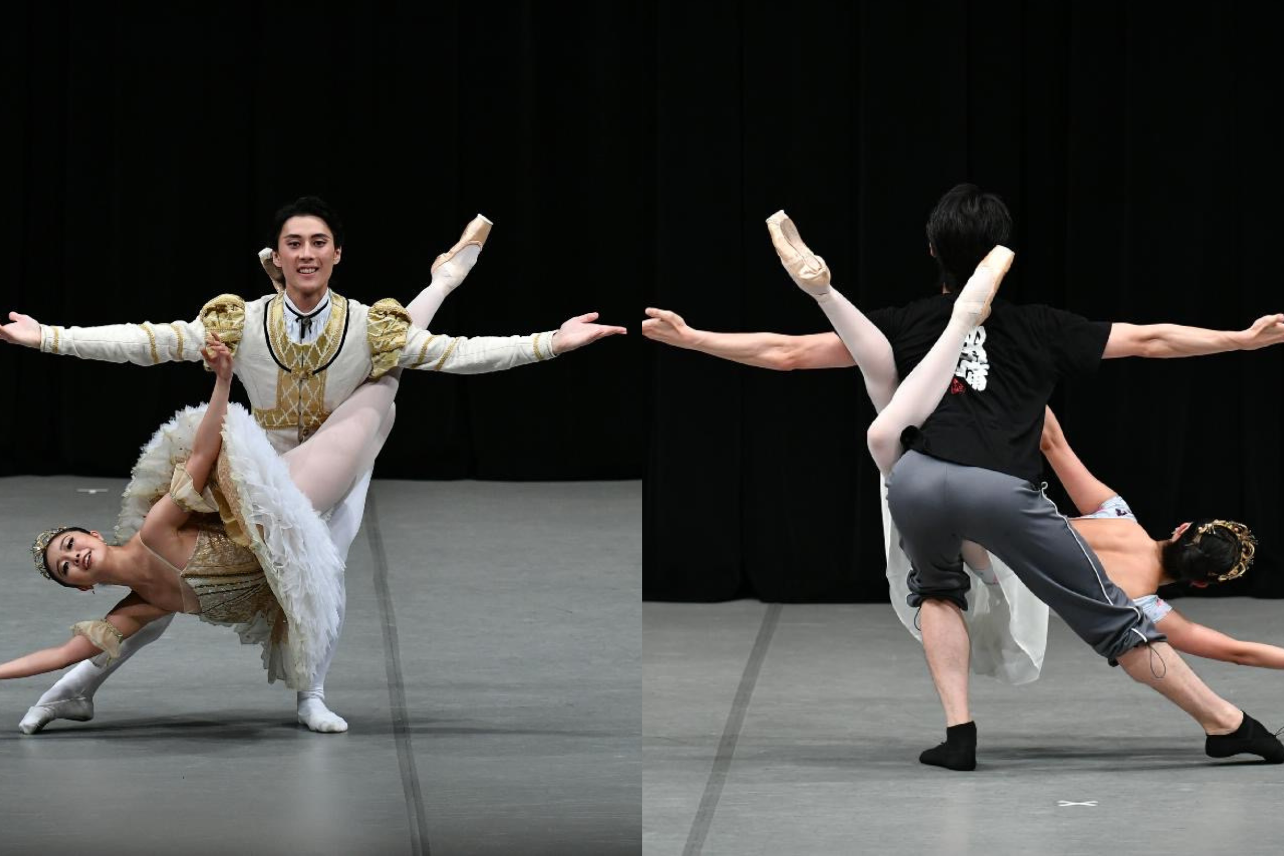 正面からと背面から同じポーズを公開（2022年京都バレエ プティ・コンセールより）