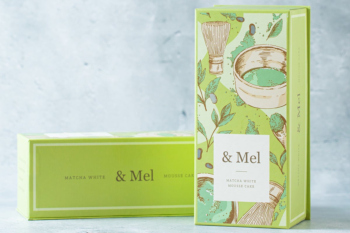 MATCHA WHITE MOUSSE CAKE　パッケージ