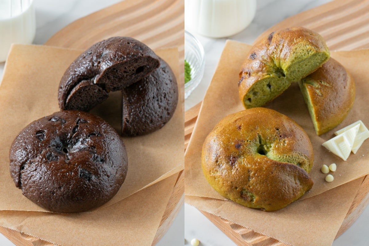 （左）ダブルチョコ、（右）抹茶ホワイトチョコ