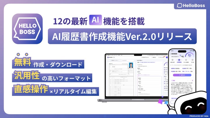 HelloBoss AI履歴書作成 12のAI機能