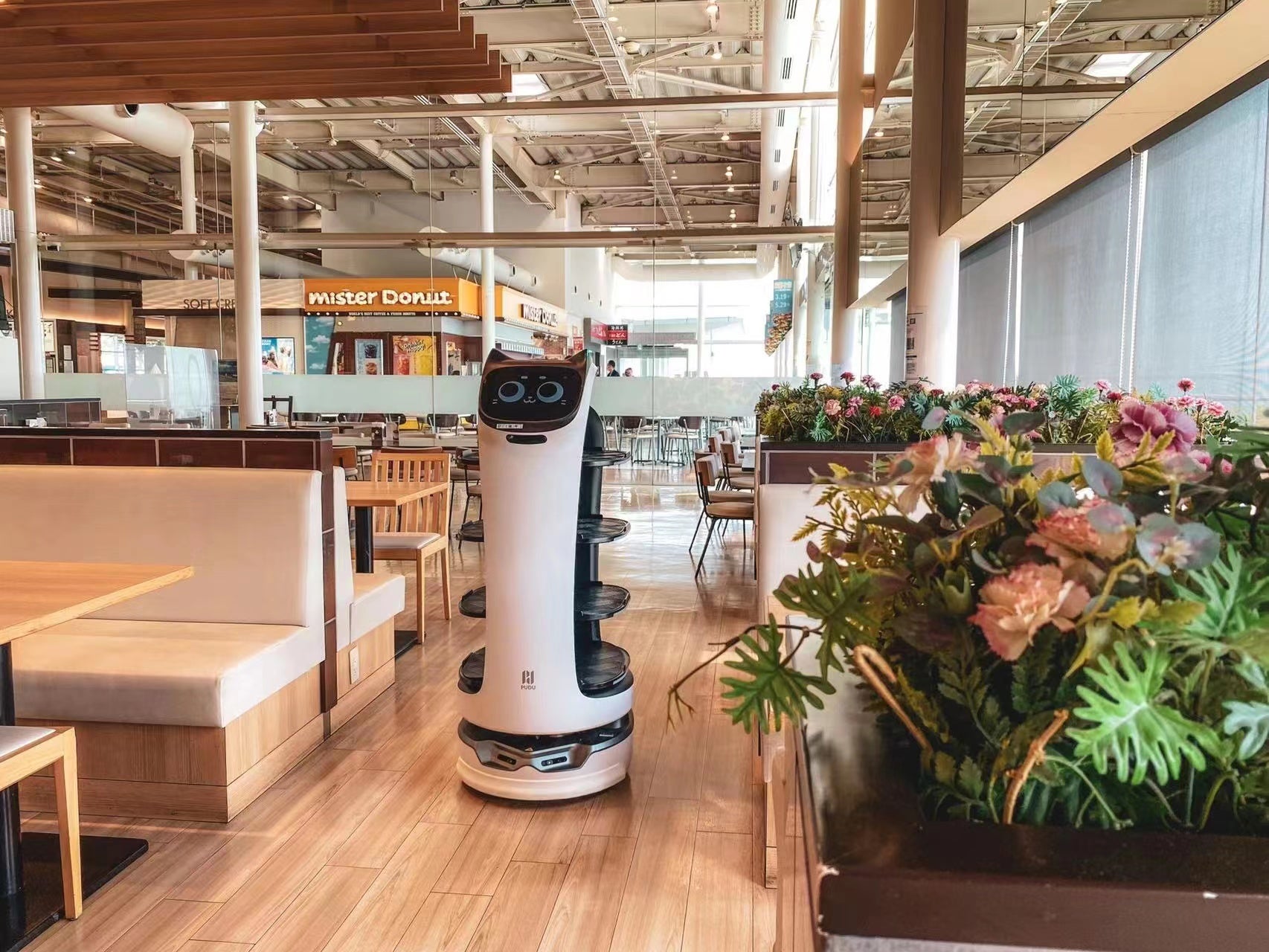 ロイヤルで活躍する配膳ロボット