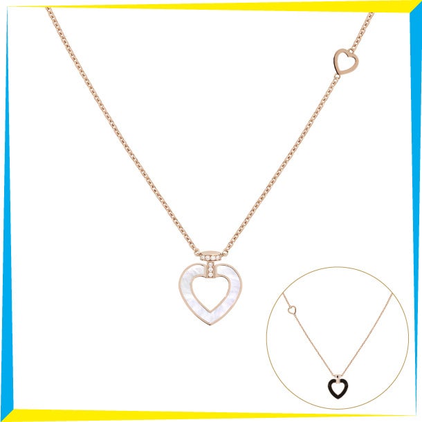 伊勢丹新宿店・銀座三越先行販売＜フレッド＞「プリティウーマン」ネックレス 297,000円（K18PG、マザーオブパール、オニキス、ダイヤモンド チェーン長さ42cm）