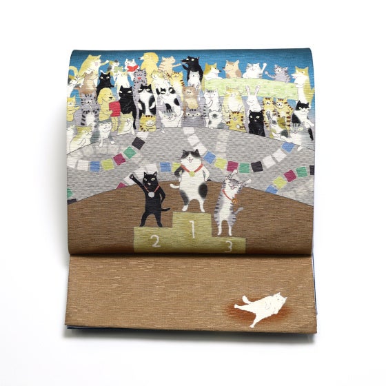 ＜ワッカ＞京袋帯「ニャンバーワン」 42,900円（絹100％） ■本館4階 呉服 華むすび