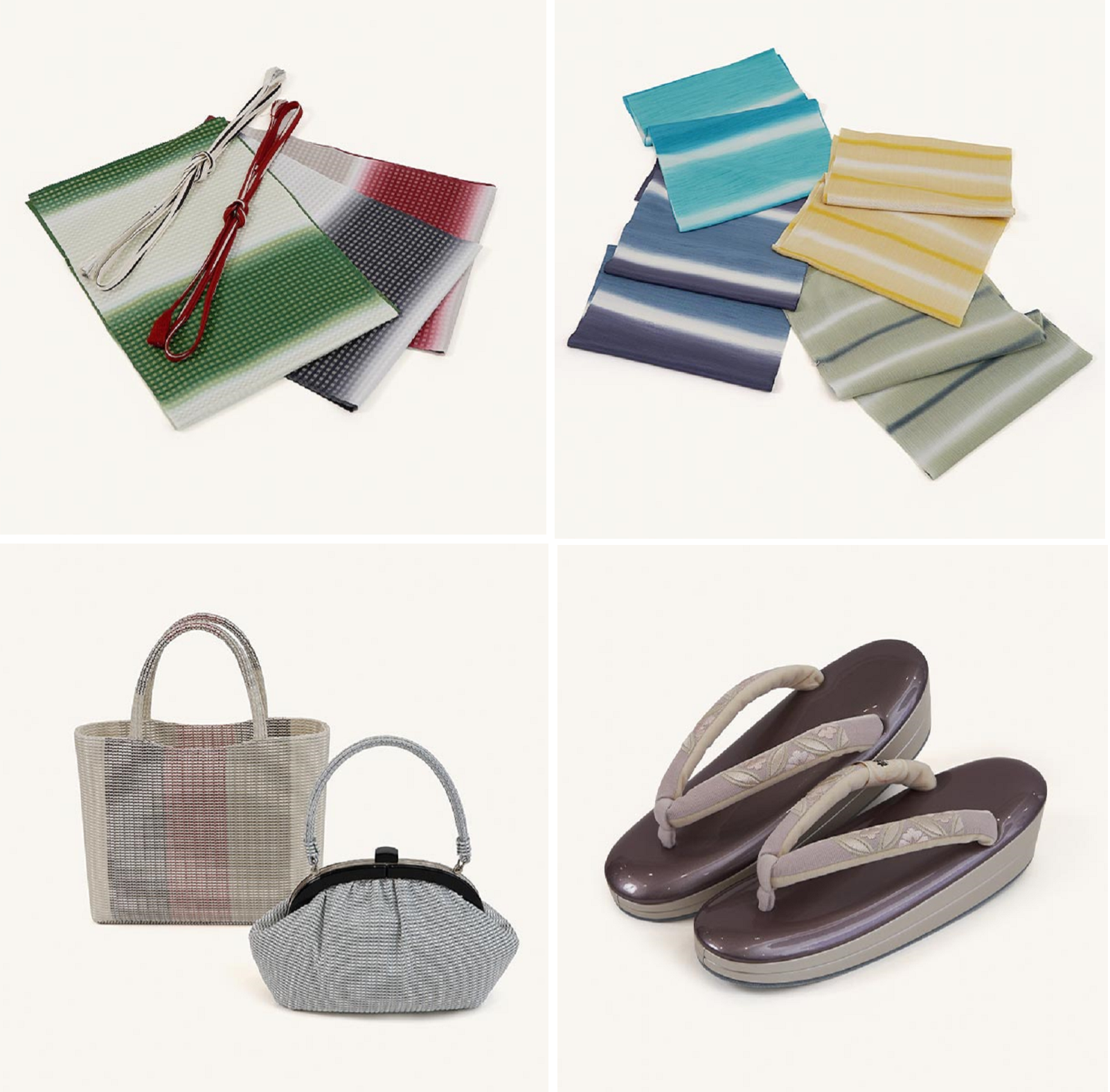 コーディネートの楽しさを広げる多彩な和装小物も紹介。