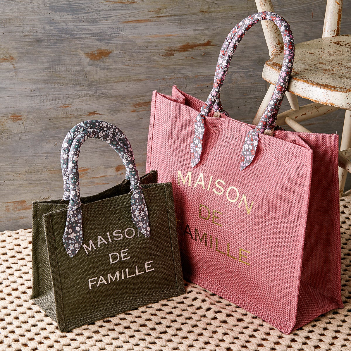 ジュートバッグミニ5,280円 （フランス製）ジュートバッグ6,380円（フランス製）