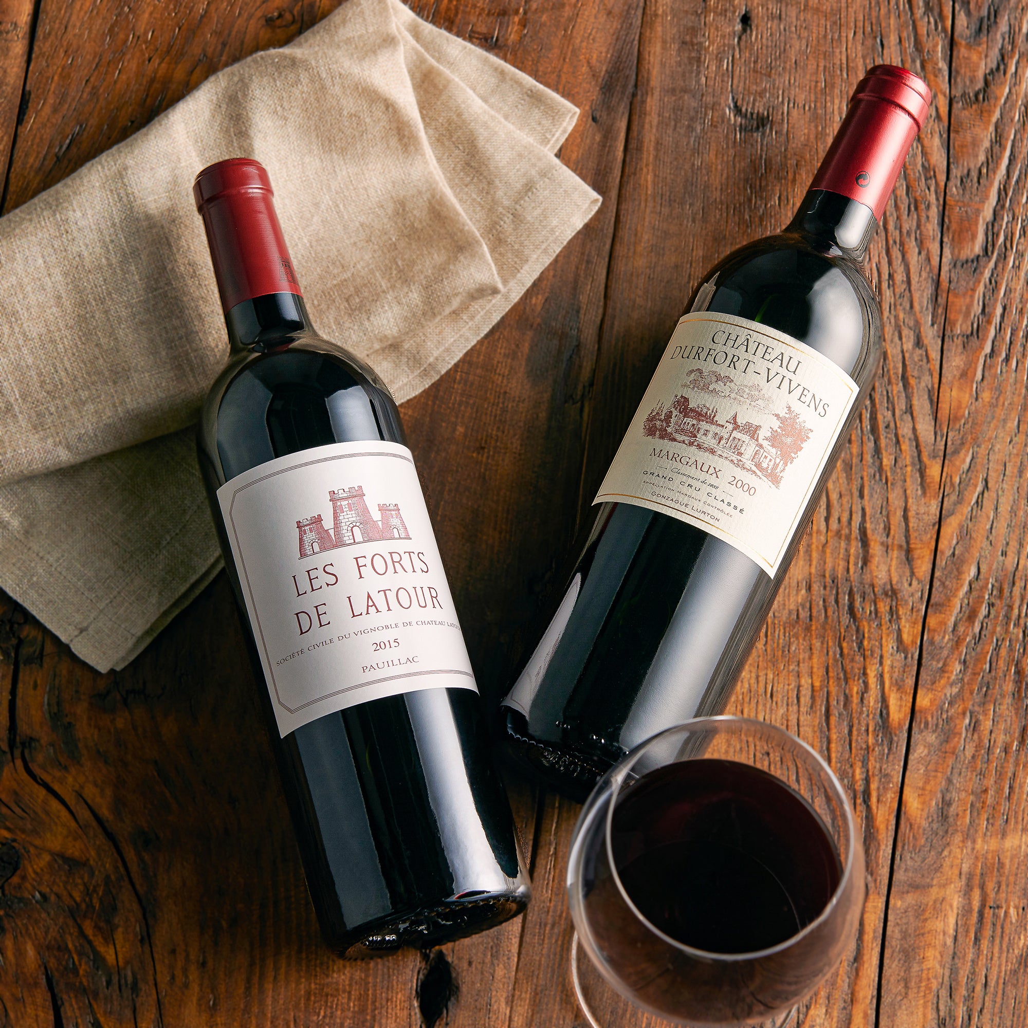 レフォールドラトゥール2015・CH デュルフォールヴィヴァン2000飲み比べセット12,100円(各1杯)