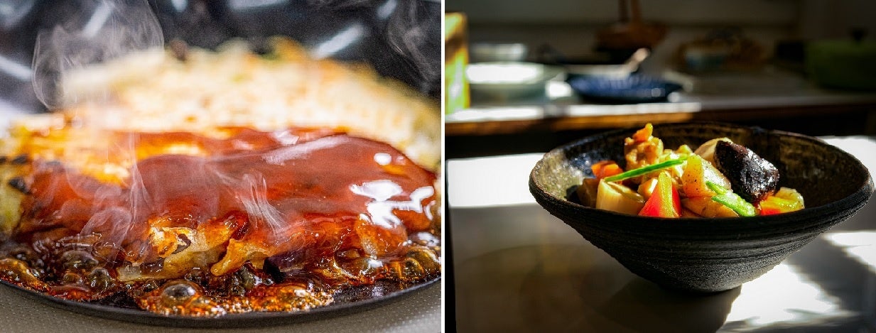 (左から)シズル感のある画像、丁寧な盛付