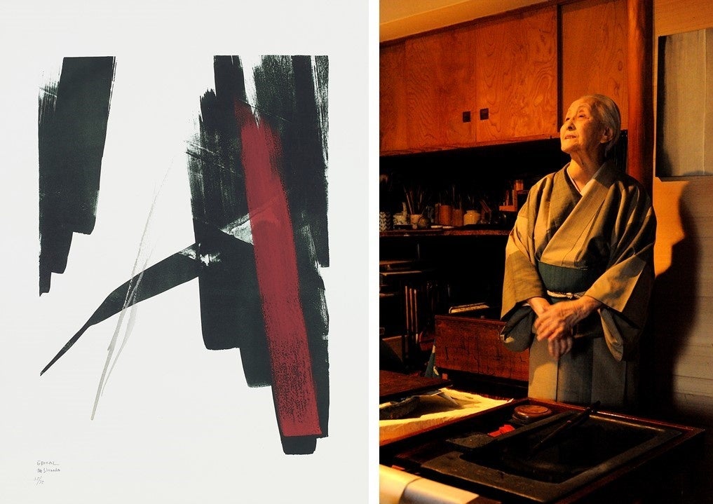 (左:作品玲、右:篠田桃紅)