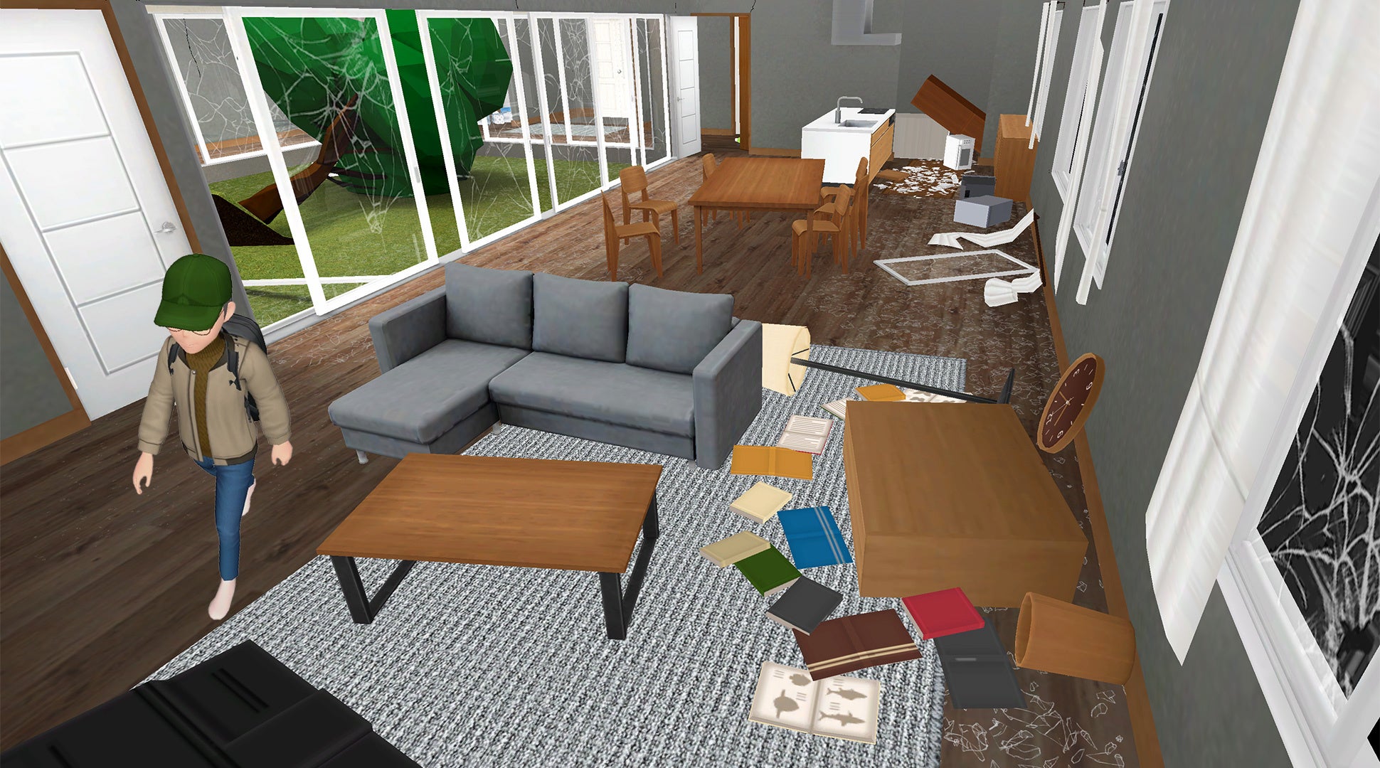 バーチャル地震・避難体験のイメージ