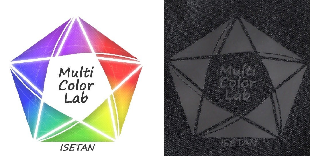 ISETAN STUDIO Multi Color LABのロゴ（左）もユニフォーム仕様に（右）