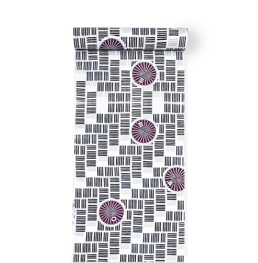 ＜梨園染 戸田屋商店＞子ども甚平「石畳と番傘」5,500円～ （男児 90cm～130cm・女児90cm～120cm）